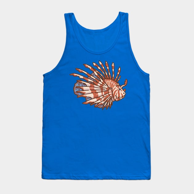 Red Lionfish Tank Top by bytesizetreasure